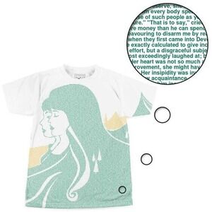 Lithograph Sense and Sensibility Jane Austen Large Tee Librarian Reader Books